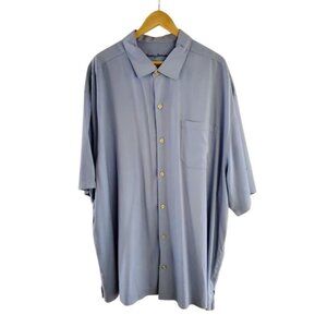 Tommy Bahama Men's 3X Big & Tall Blue Short Sleeve Hawaiian Button-Down Shirt